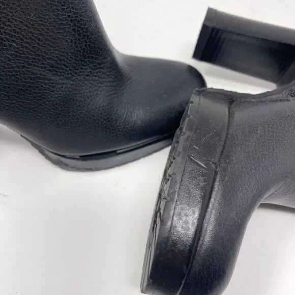Vintage Tommy Hilfiger womans Black leather heel ankle booties 5.5M plat… - Picture 4 of 8